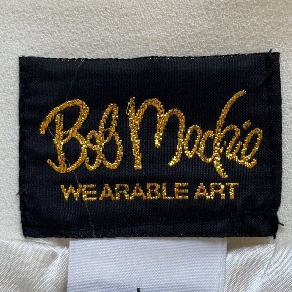 Bob Mackie Wearable Art Jacket & Pant Set Women's Size L Off White Embroidered - Picture 13 of 15